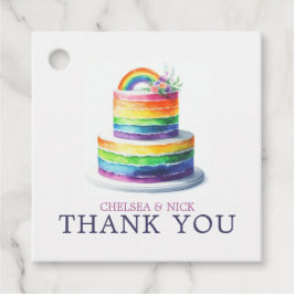 Rainbow Cake bruiloft Bedankjes Labels