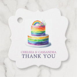 Rainbow Cake bruiloft Bedankjes Labels