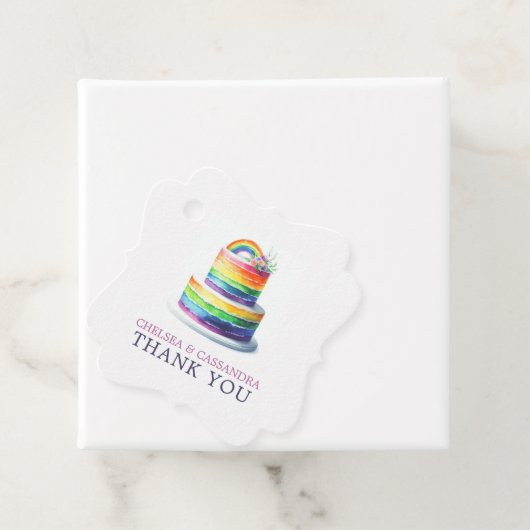 Rainbow Cake bruiloft Bedankjes Labels (In situ)
