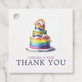 Rainbow Cake bruiloft Bedankjes Labels