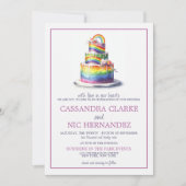 Rainbow Cake bruiloft uitnodiging (Voorkant)