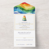 Rainbow Cake bruiloft uitnodiging (Binnen)