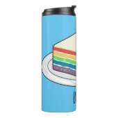 Rainbow cake cartoon illustration  thermosbeker (Gedraaid links)