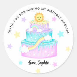 Rainbow Cake Dank u Ronde Sticker