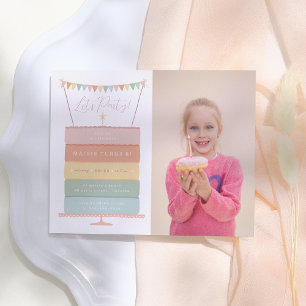 Rainbow Cake Girl Budget Foto Verjaardagsfeest