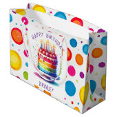 Rainbow Cake Happy Birthday Groot Cadeauzakje (Achterkant Gekanteld)