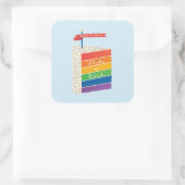 Rainbow Cake Happy Birthday maakt een wens Vierkante Sticker (Tas)