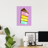 Rainbow cake meisje kamer naam poster (Thuiskantoor)