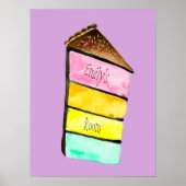 Rainbow cake meisje kamer naam poster (Voorkant)