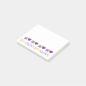 Rainbow Cake Paars Heart LOVE Gay Pride Post Post-it® Notes (Schuin)