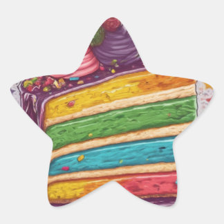 Rainbow Cake Sticker voor Feesten!