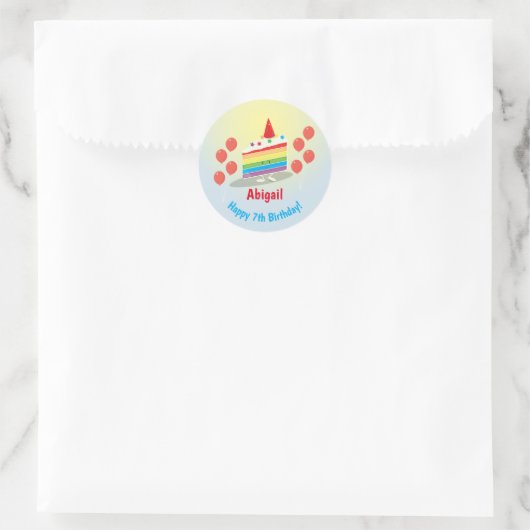 Rainbow Cake Verjaardag | STICKER (Tas)
