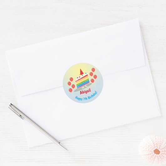 Rainbow Cake Verjaardag | STICKER (Envelop)