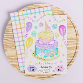 Rainbow Cake Verjaardagsfeest voor meisjes Kaart