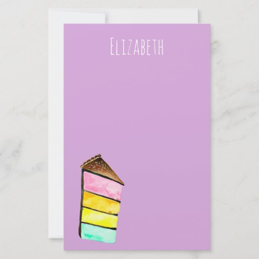 Rainbow Cake waterverf schattig Briefpapier (Voorkant)