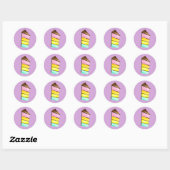 Rainbow Cake waterverf schattig Ronde Sticker (Vel)