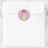 Rainbow Cake waterverf schattig Ronde Sticker (Tas)