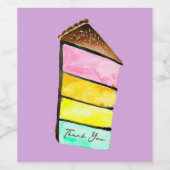 Rainbow Cake waterverf schattig Wijn Etiket (Enkel label)