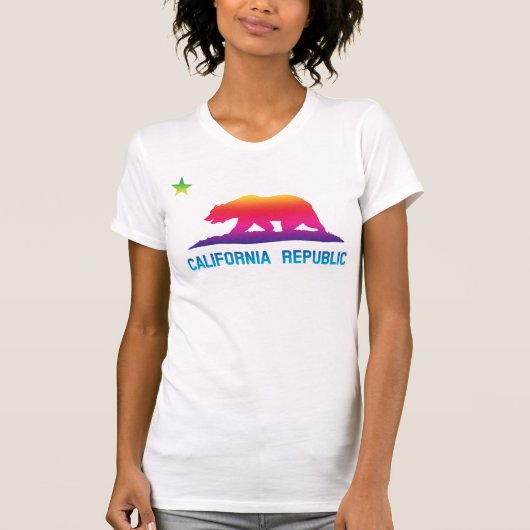 Rainbow California, vlag T-shirt (Voorkant)