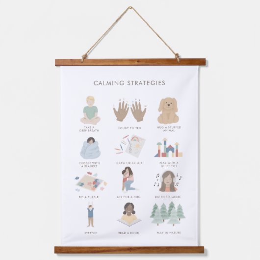 Rainbow Calming Strategies Classroom Decor Hangend Wandkleed (Voorkant)