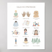 Rainbow Calming Strategies Classroom Decor Poster (Voorkant)