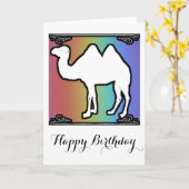 Rainbow Camel Verjaardag Kaart (Gele Bloem)