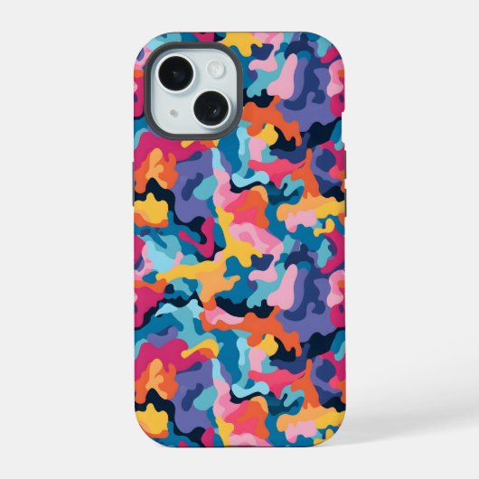 Rainbow Camouflage iPhone 15 Case (Achterkant)