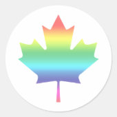 Rainbow Canada Ronde Sticker (Voorkant)