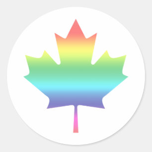 Rainbow Canada Ronde Sticker
