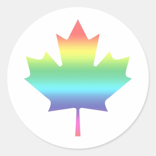 Rainbow Canada Ronde Sticker (Voorkant)