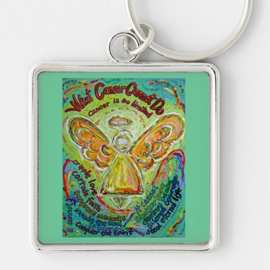 Rainbow Cancer Angel die Sleutelhanger afwerpt (Voorkant)