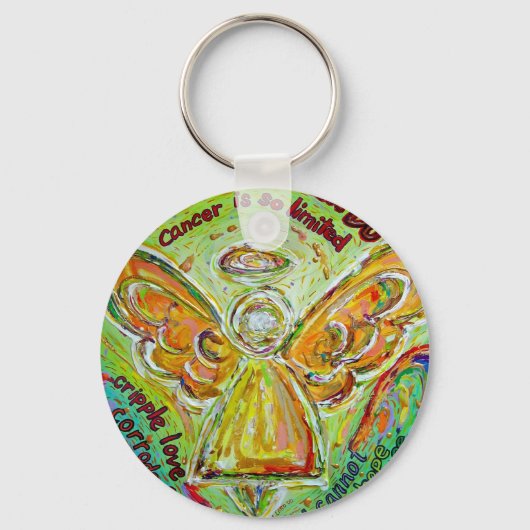 Rainbow Cancer Angel die Sleutelhanger afwerpt (Voorkant)