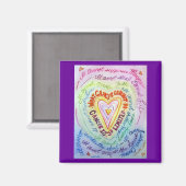 Rainbow Cancer Heart Magnet (Voorkant / Achterkant)