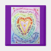 Rainbow Cancer Heart Magnet (Voorkant)