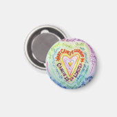 Rainbow Cancer Heart Magnet (Voorkant / Achterkant)