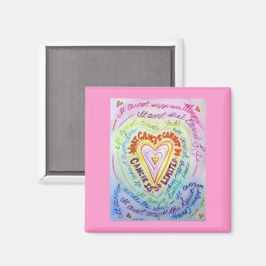 Rainbow Cancer Heart Magnet (Voorkant / Achterkant)