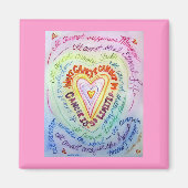 Rainbow Cancer Heart Magnet (Voorkant)