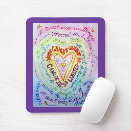 Rainbow Cancer Heart Mousepad Muismat (Met muis)