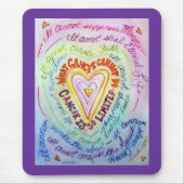 Rainbow Cancer Heart Mousepad Muismat (Voorkant)