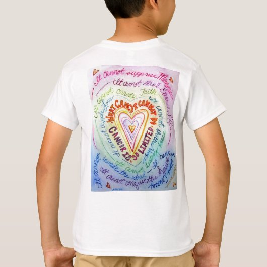 Rainbow Cancer Heart T-shirt (Achterkant)