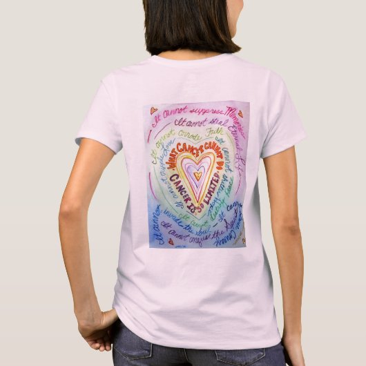 Rainbow Cancer Heart T-shirt (Achterkant)