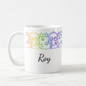 Rainbow Cancer Star Sign Border Gepersonaliseerde  Koffiemok (Links)