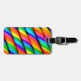Rainbow Candy Cane Bagagelabel