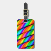 Rainbow Candy Cane Bagagelabel (Voorkant verticaal)