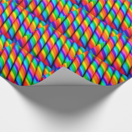 Rainbow Candy Cane Cadeaupapier (Hoek)