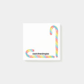 Rainbow Candy Cane Custom Tekst Kerstmis Post-it® Notes (Voorkant)