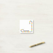 Rainbow Candy Cane Custom Tekst Kerstmis Post-it® Notes (Op bureau)