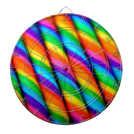 Rainbow Candy Cane Dartbord (Voorkant)
