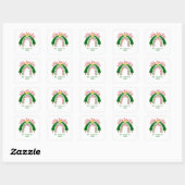Rainbow Candy Cane Red Green Kerstbomen Vierkante Sticker (Vel)