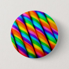 Rainbow Candy Cane Ronde Button 5,7 Cm